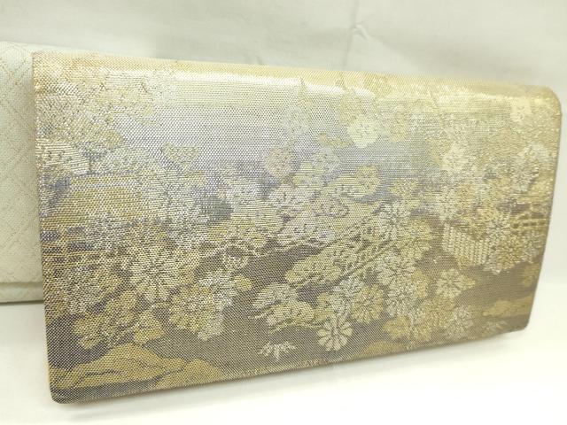 平和屋着物▼和装小物　和装バッグまとめて３点　ハンドバッグ　佐賀錦　菱文　梅松庭園風景文　金銀糸　逸品　CABJ1568ju