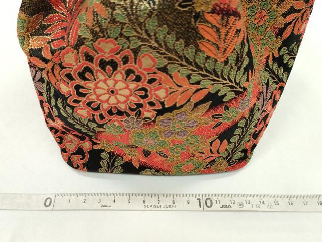 平和屋着物▼和装小物　和装バッグ　巾着まとめて５点　草花文　カニ　縮緬　金糸　浴衣　袴　逸品　CABJ1579ju