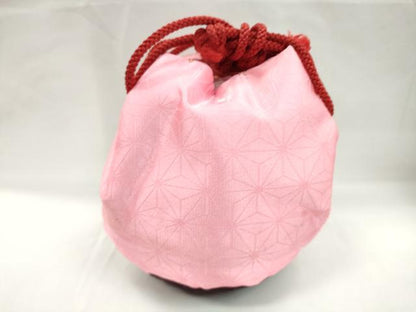 平和屋着物▼夏物　和装小物　和装バッグ　籠巾着まとめて４点　浴衣　梅桜文　麻の葉柄　縮緬　絞りなど　逸品　CABJ1591ju