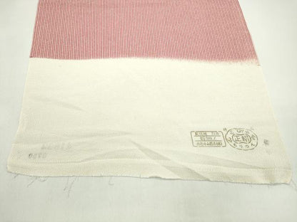 平和屋着物●江戸小紋　反物　縞　鬼しぼ縮緬　着尺　逸品　未使用　CABJ1593ju