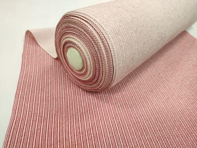 平和屋着物●江戸小紋　反物　縞　鬼しぼ縮緬　着尺　逸品　未使用　CABJ1593ju