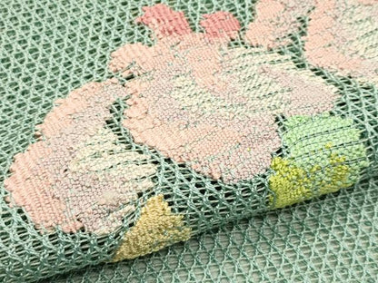 平和屋着物＊夏物　八寸名古屋帯　羅　草花文　正絹　逸品　CABJ1601rv