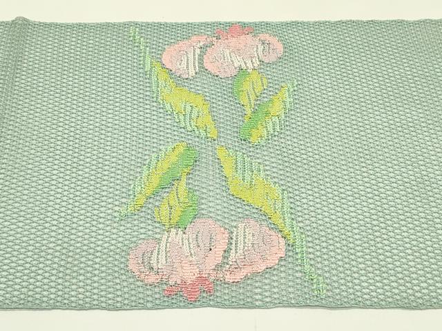 平和屋着物＊夏物　八寸名古屋帯　羅　草花文　正絹　逸品　CABJ1601rv