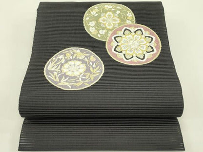 平和屋着物＊夏物　八寸名古屋帯　絽綴れ　正倉院花文　金銀糸　正絹　逸品　未使用　CABJ1607rv