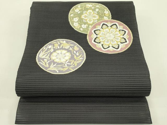 平和屋着物＊夏物　八寸名古屋帯　絽綴れ　正倉院花文　金銀糸　正絹　逸品　未使用　CABJ1607rv