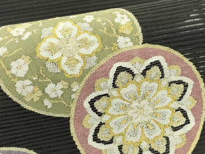 平和屋着物＊夏物　八寸名古屋帯　絽綴れ　正倉院花文　金銀糸　正絹　逸品　未使用　CABJ1607rv