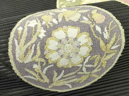 平和屋着物＊夏物　八寸名古屋帯　絽綴れ　正倉院花文　金銀糸　正絹　逸品　未使用　CABJ1607rv