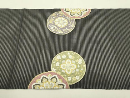 平和屋着物＊夏物　八寸名古屋帯　絽綴れ　正倉院花文　金銀糸　正絹　逸品　未使用　CABJ1607rv