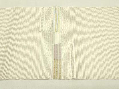 平和屋着物＊夏物　八寸名古屋帯　絽綴れ　横段文　金銀糸　正絹　逸品　CABJ1610rv