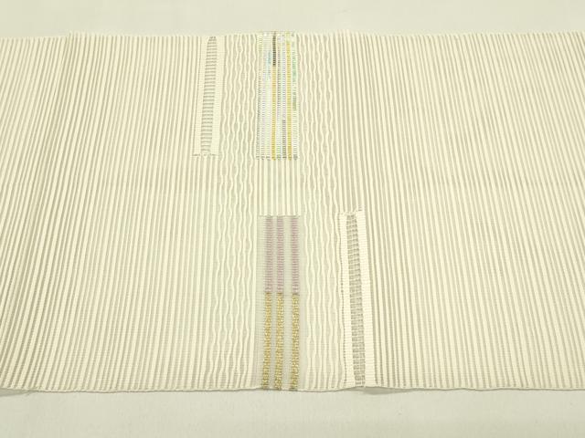 平和屋着物＊夏物　八寸名古屋帯　絽綴れ　横段文　金銀糸　正絹　逸品　CABJ1610rv