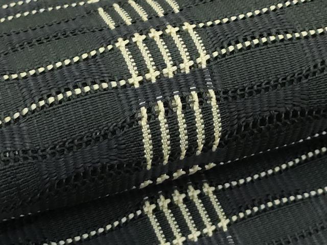 平和屋着物＊夏物　八寸名古屋帯　めがね織　間道　正絹　逸品　CABJ1613rv