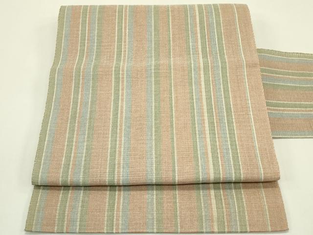 平和屋着物＊夏物　八寸名古屋帯　間道　正絹　逸品　CABJ1617rv