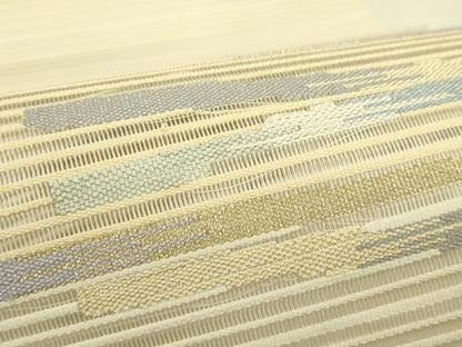 平和屋着物＊夏物　八寸名古屋帯　絽綴れ　霞文　金銀糸　正絹　逸品　未使用　CABJ1620rv
