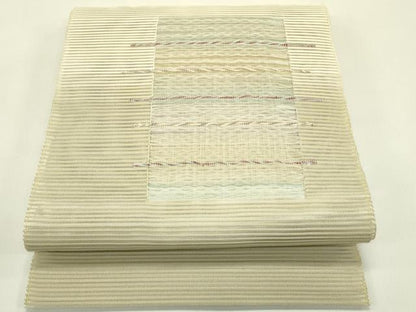 平和屋着物＊夏物　八寸名古屋帯　絽綴れ　横段文　正絹　逸品　CABJ1622rv