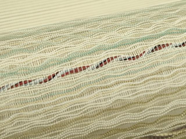 平和屋着物＊夏物　八寸名古屋帯　絽綴れ　横段文　正絹　逸品　CABJ1622rv