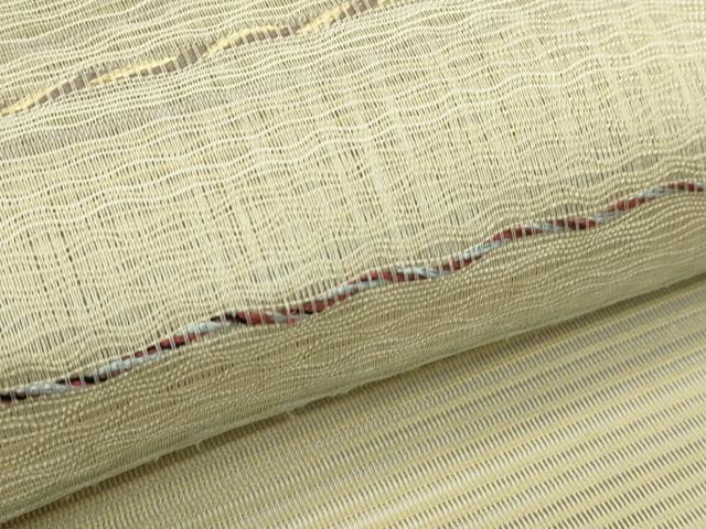 平和屋着物＊夏物　八寸名古屋帯　絽綴れ　横段文　正絹　逸品　CABJ1622rv