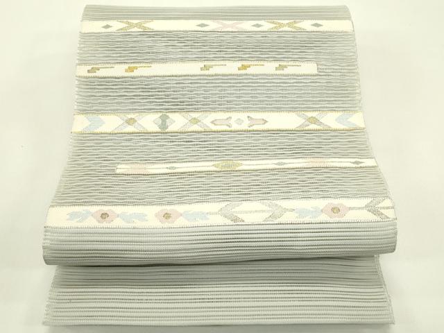 平和屋着物＊夏物　八寸名古屋帯　絽綴れ　横段文　丸栄謹製　正絹　逸品　CABJ1625rv