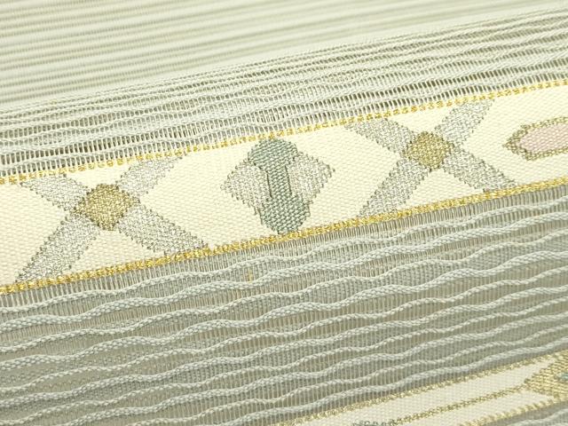 平和屋着物＊夏物　八寸名古屋帯　絽綴れ　横段文　丸栄謹製　正絹　逸品　CABJ1625rv