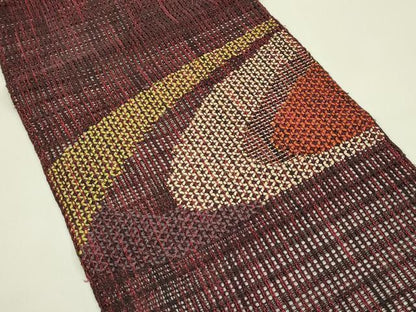 平和屋着物＊夏物　八寸名古屋帯　羅　抽象文　正絹　逸品　CABJ1626rv