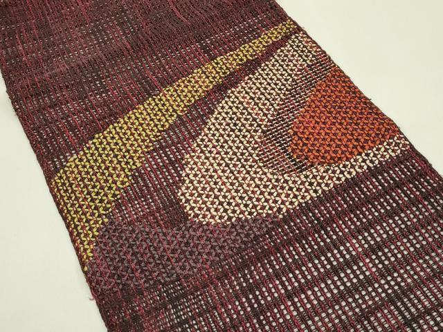 平和屋着物＊夏物　八寸名古屋帯　羅　抽象文　正絹　逸品　CABJ1626rv