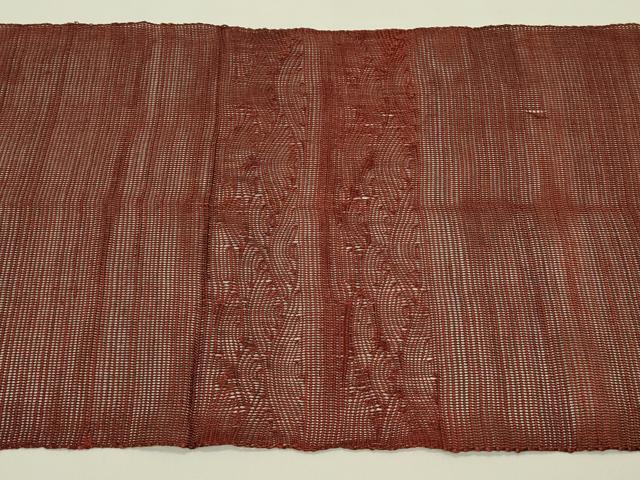 平和屋着物＊夏物　八寸名古屋帯　立波文　正絹　逸品　CABJ1627rv