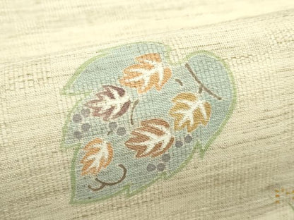 平和屋着物＊夏物　九寸名古屋帯　草花風景文　麻　逸品　CABJ1631rv