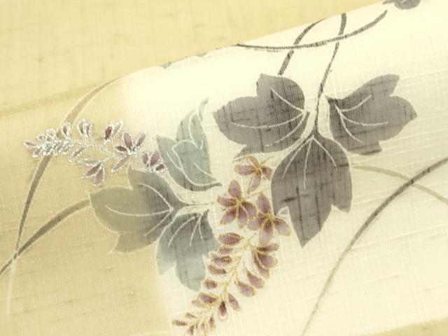 平和屋着物＊夏物　太鼓柄袋帯　草花文　金銀彩　やまと誂製　正絹　逸品　CABJ1640rv