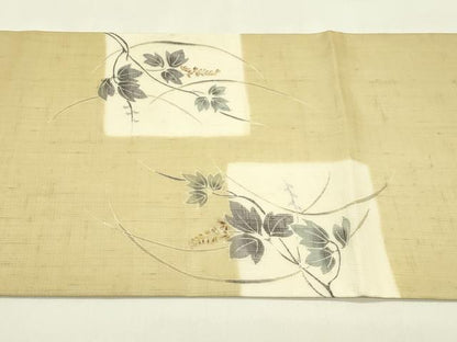 平和屋着物＊夏物　太鼓柄袋帯　草花文　金銀彩　やまと誂製　正絹　逸品　CABJ1640rv