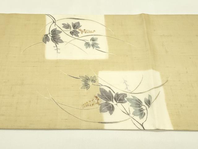 平和屋着物＊夏物　太鼓柄袋帯　草花文　金銀彩　やまと誂製　正絹　逸品　CABJ1640rv