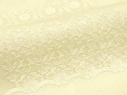 平和屋着物＊夏物　九寸名古屋帯　総刺繍　花唐草文　正絹　逸品　CABJ1642rv