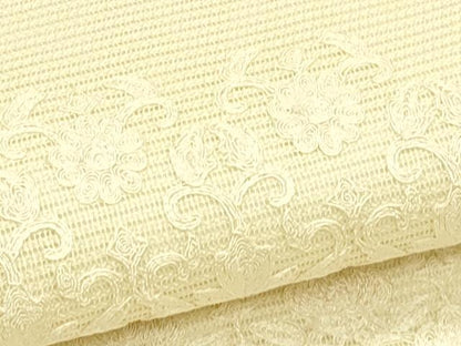 平和屋着物＊夏物　九寸名古屋帯　総刺繍　花唐草文　正絹　逸品　CABJ1642rv