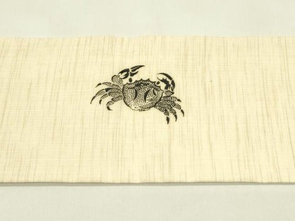 平和屋着物＊夏物　九寸名古屋帯　蟹　麻　逸品　CABJ1644rv