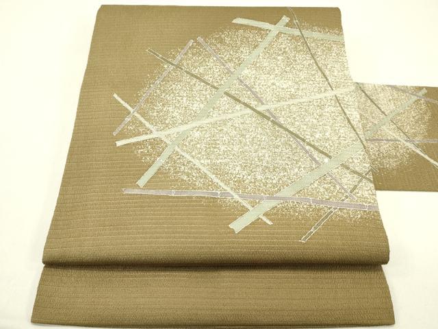 平和屋着物＊夏物　九寸名古屋帯　竹　銀彩　正絹　逸品　CABJ1648rv