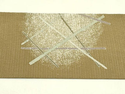 平和屋着物＊夏物　九寸名古屋帯　竹　銀彩　正絹　逸品　CABJ1648rv