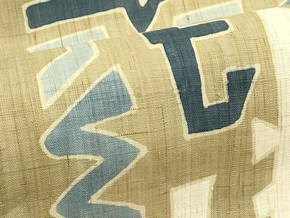平和屋着物＊夏物　九寸名古屋帯　幾何学文様　麻　逸品　CABJ1650rv