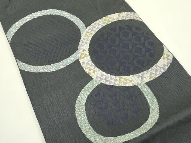 平和屋着物＊夏物　六通柄袋帯　吉祥丸文　金糸　正絹　逸品　CABJ1654rv