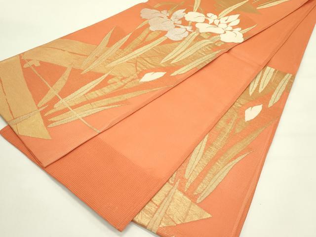 平和屋着物＊夏物　六通柄袋帯　杜若　金銀糸　正絹　逸品　CABJ1656rv
