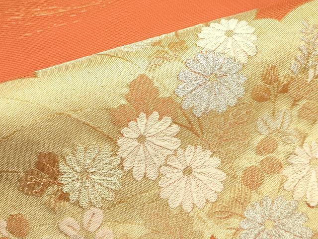 平和屋着物＊夏物　六通柄袋帯　唐織　雲取り秋草文　金銀糸　正絹　逸品　CABJ1659rv