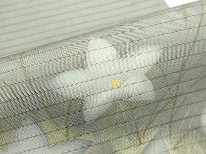 平和屋着物＊夏物　絽塩瀬　九寸名古屋帯　桔梗　金銀彩　正絹　逸品　CABJ1663rv