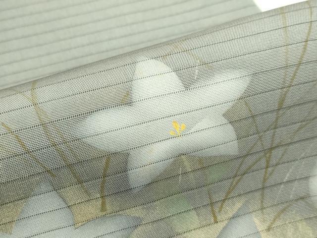 平和屋着物＊夏物　絽塩瀬　九寸名古屋帯　桔梗　金銀彩　正絹　逸品　CABJ1663rv