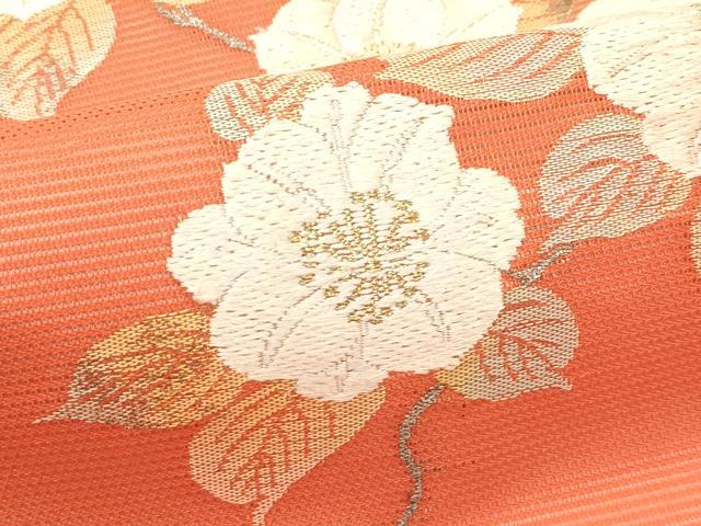 平和屋着物＊夏物　九寸名古屋帯　唐織　枝花文　金銀糸　正絹　逸品　CABJ1664rv