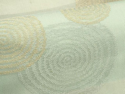 平和屋着物＊夏物　九寸名古屋帯　渦巻文　金糸　正絹　逸品　CABJ1665rv