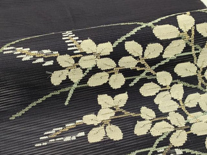 平和屋着物＊夏物　八寸名古屋帯　絽綴れ　萩　金糸　正絹　逸品　CABJ1668rv
