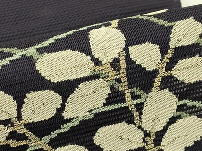 平和屋着物＊夏物　八寸名古屋帯　絽綴れ　萩　金糸　正絹　逸品　CABJ1668rv