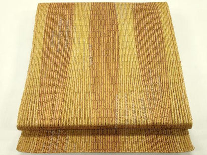 平和屋着物＊夏物　八寸名古屋帯　間道　正絹　逸品　CABJ1669rv