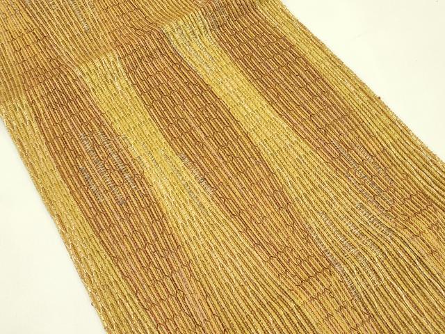 平和屋着物＊夏物　八寸名古屋帯　間道　正絹　逸品　CABJ1669rv