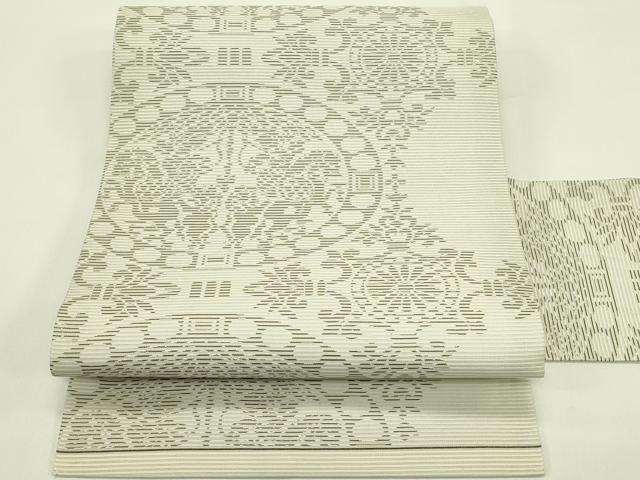 平和屋着物＊夏物　九寸名古屋帯　狩猟文　正絹　逸品　CABJ1671rv
