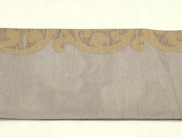 平和屋着物＊夏物　全通柄　九寸名古屋帯　唐草文　金糸　正絹　逸品　CABJ1673rv