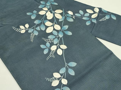 平和屋着物＊夏物　九寸名古屋帯　刺繍　萩　銀糸　正絹　逸品　CABJ1676rv
