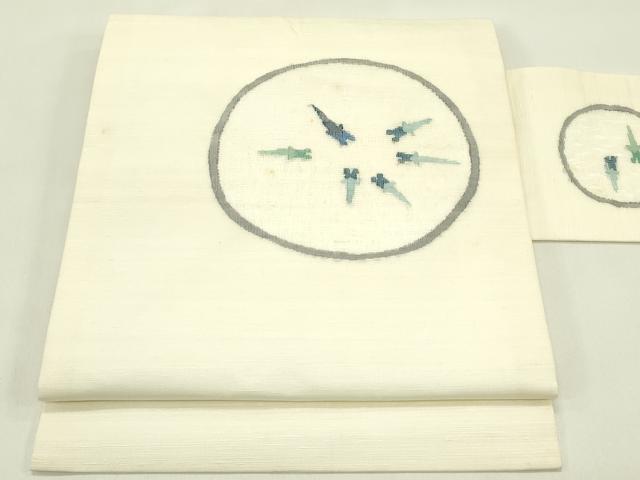 平和屋着物＊夏物　西陣　宮階織物　宮繍苑　里葉　九寸名古屋帯　魚　正絹　逸品　CABJ1680rv
